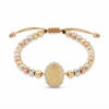 Pulsera Virgen de Guadalupe 3 Oros Balín Italiano 6 mm Oro Laminado 18K | Fe y Elegancia