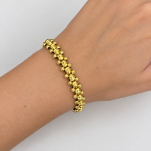 Pulsera Italiano 3 Carriles Oro Laminado 18K | Diseño Moderno y Sofisticado