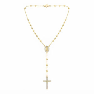 Rosario Virgen Milagrosa Dama 50 cm Oro Laminado 18K | Fe y Elegancia