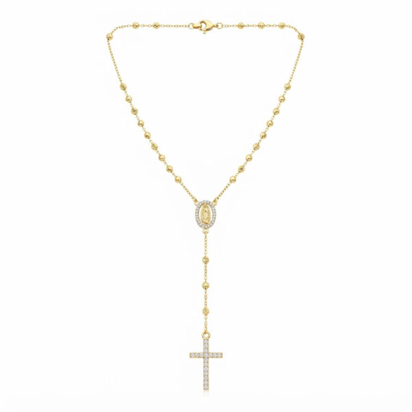 Rosario Virgen Milagrosa Dama 50 cm Oro Laminado 18K | Fe y Elegancia