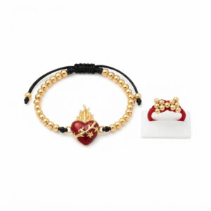 Pulsera Anillo Corazón de Jesús Oro Laminado 18K | Elegancia y Devoción