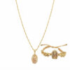 Conjunto Cadena Singapur + Pulsera Virgen de Guadalupe Oro Laminado 18K | Elegancia y Fe