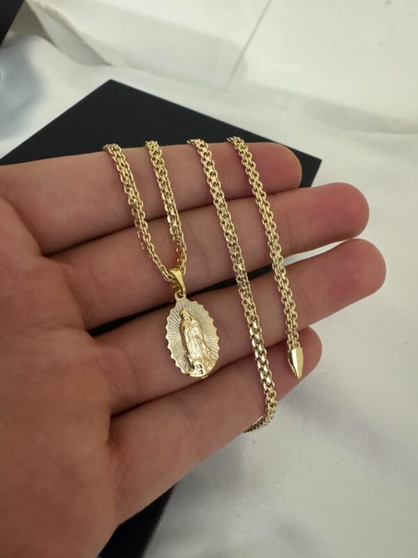 Combo Dama Virgen de Guadalupe Cadena + 2 Pulseras Oro Laminado 18K | Fe y Elegancia