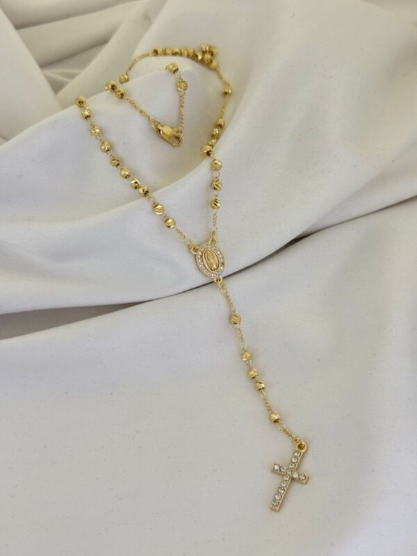 Rosario Virgen Milagrosa Dama 50 cm Oro Laminado 18K | Fe y Elegancia