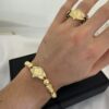 Conjunto Rolex Pulsera + Anillo Tejido Oro Laminado 18K | Estilo Masculino y Elegancia