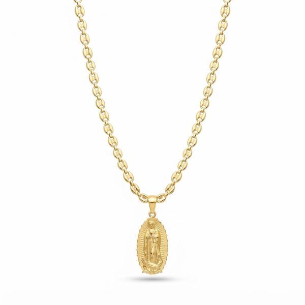 Cadena Gucci con Virgen de Guadalupe Oro Laminado 18K | Fe y Elegancia