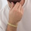 Pulsera Hombre Tejido Chino Grueso Oro Laminado 18K | Estilo Masculino y Elegancia