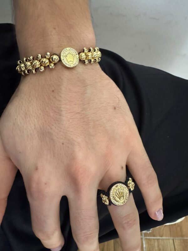 Conjunto Rolex Pulsera 3 Carriles + Anillo Oro Laminado 18K | Elegancia y Distinción