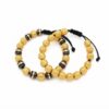 Dúo de Pulseras Balín Italiano Negro y Dorado Oro Laminado 18K  8 mm | Elegancia y Estilo