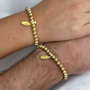 Dúo de Pulseras Italiano Virgen de Guadalupe Oro Laminado 18K | Fe y Elegancia