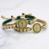 Dúo de Pulseras Virgen de Guadalupe Italiano 6 mm Oro Laminado 18K | Fe, Amor y Protección