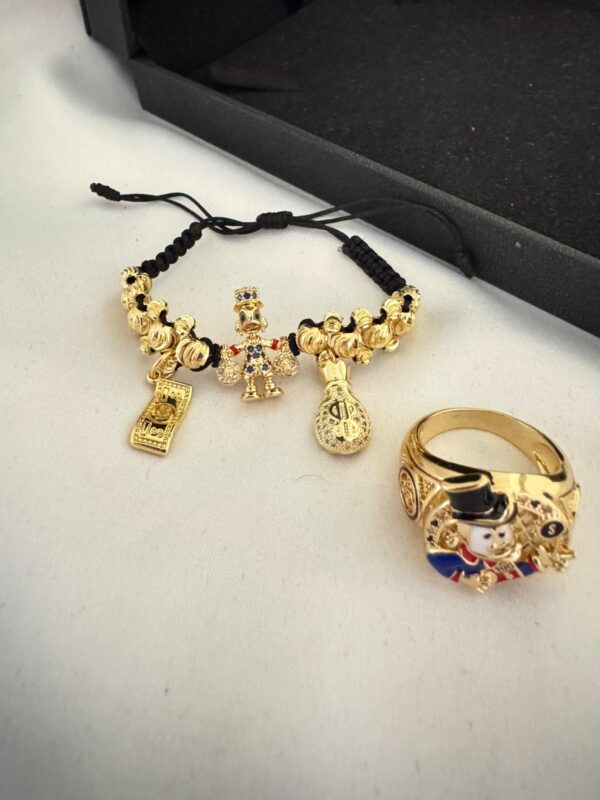 Combo Pulsera y Anillo Tío Rico Oro Laminado 18K | Elegancia y Resistencia
