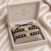 Set de 2 Pulseras San Benito Negras Oro Laminado 18K | Fe y Protección
