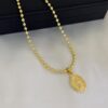 Cadena Militar Diamantada Hombre 60 cm + Dije Virgen de Guadalupe Oro Laminado 18K