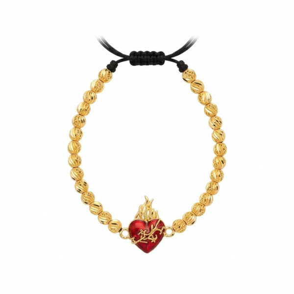 Pulsera Corazón de Jesús Hombre Oro Laminado 18K