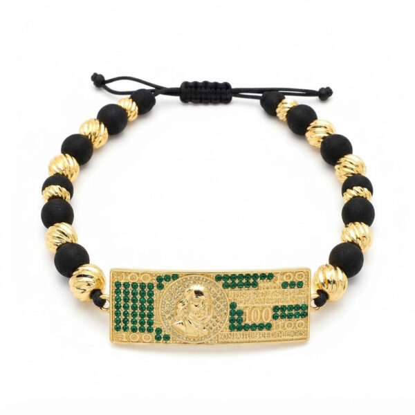 Pulsera Billete de 100 Dólares Hombre Oro Laminado 18K | Abundancia y Estilo