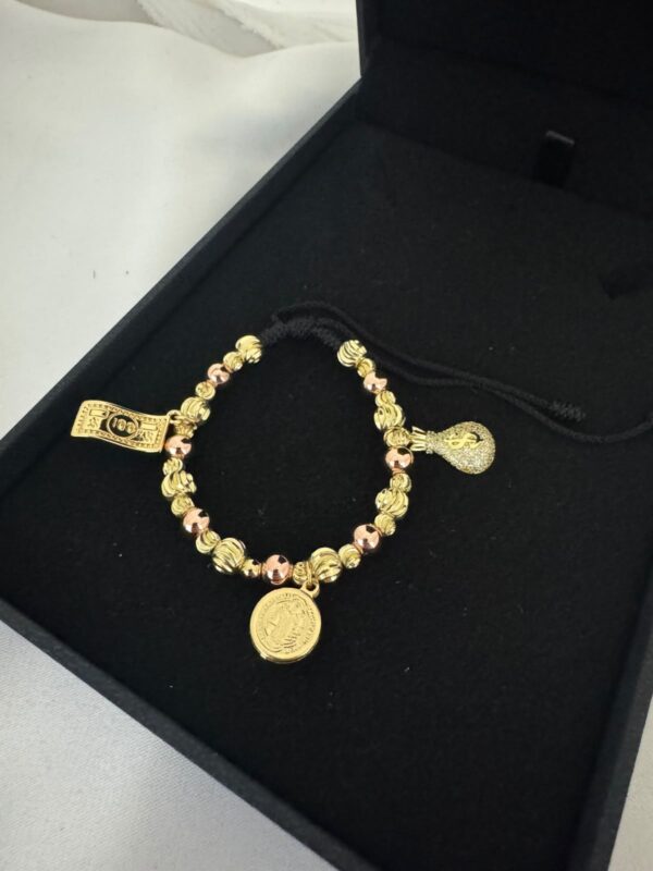 Pulsera Abundancia y Devoción Hombre Oro Laminado 18K