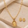 Conjunto Cadena + Topos Virgen de Guadalupe Oro Laminado 18K | Fe y Elegancia
