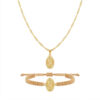 Cadena Singapur 45 cm + Dije Virgen de Guadalupe + Pulsera Oro Laminado 18K