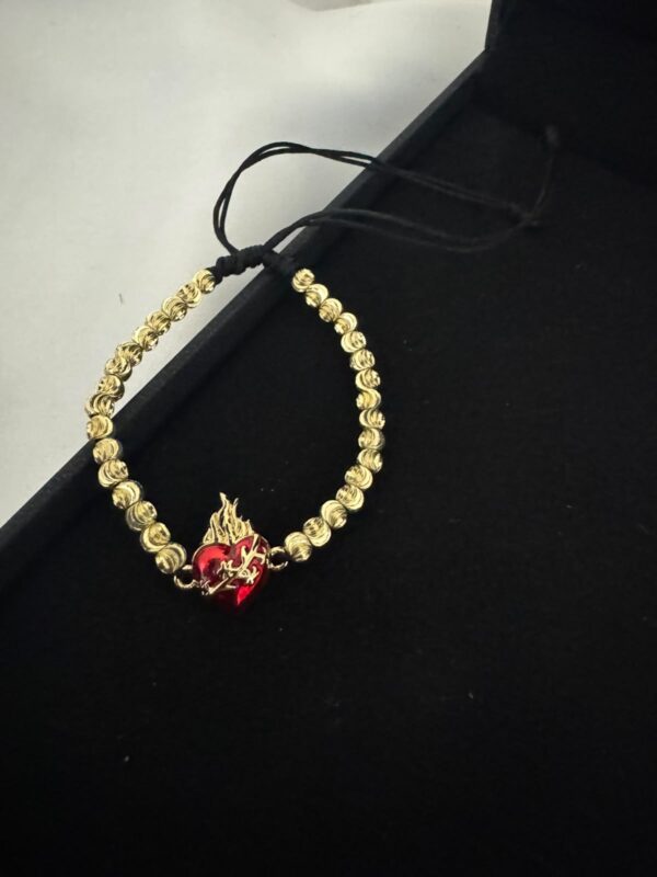 Pulsera Corazón de Jesús Hombre Oro Laminado 18K