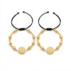 Set de 2 Pulseras San Benito Circones Negros Oro Laminado 18K | Fe y Elegancia