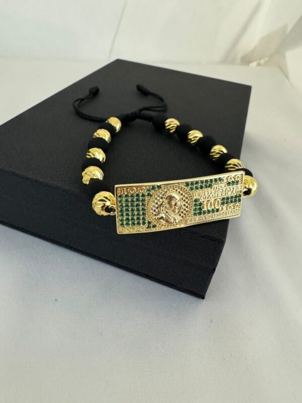 Pulsera Billete de 100 Dólares Hombre Oro Laminado 18K | Abundancia y Estilo