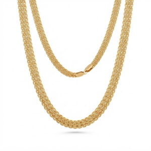 Cadena Hombre Tejido Chino Doble Carril 60 cm Oro Laminado 18K | Presencia y Elegancia