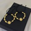 Set de 2 Pulseras San Benito Circones Negros Oro Laminado 18K | Fe y Elegancia