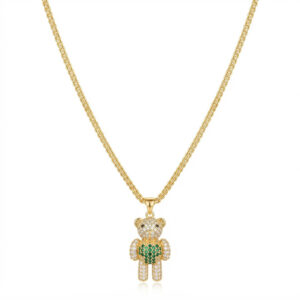 Cadena China Dama + Dije Oso Oro Laminado 18K