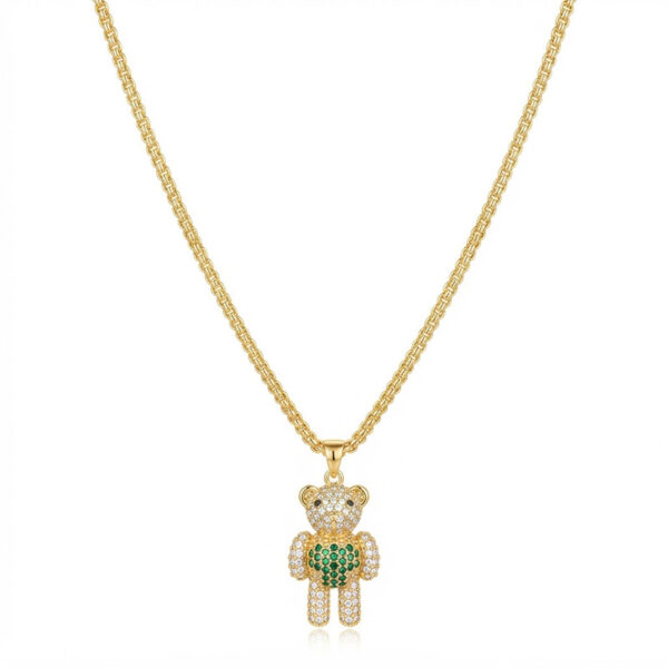 Cadena China Dama + Dije Oso Oro Laminado 18K