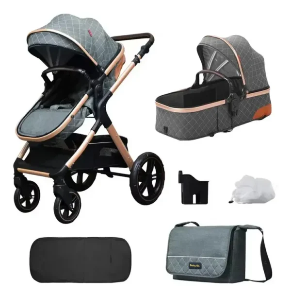 Coche Moisés Tipo Europeo Ultraliviano en Aluminio con Capota Expandible y Suspensión