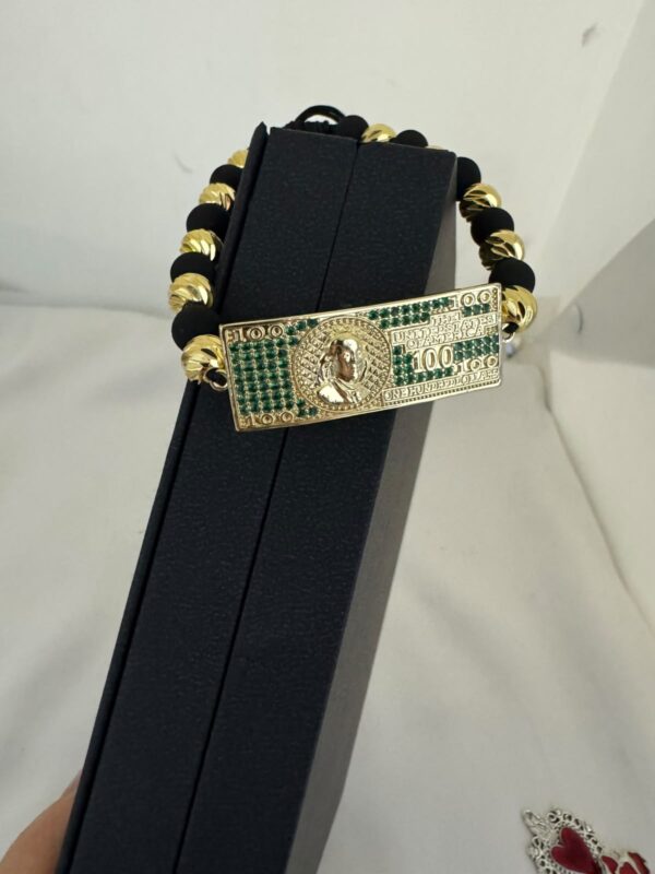 Pulsera Billete de 100 Dólares Hombre Oro Laminado 18K | Abundancia y Estilo