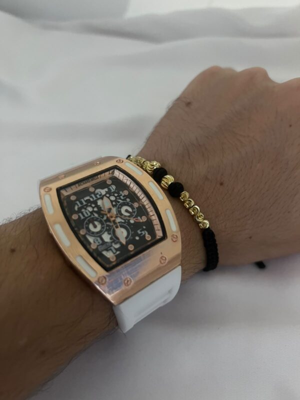Combo Reloj Richard Rosado + Pulsera Oro Laminado 18K