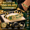 Pulsera Billete de 100 Dólares Hombre Oro Laminado 18K | Abundancia y Estilo