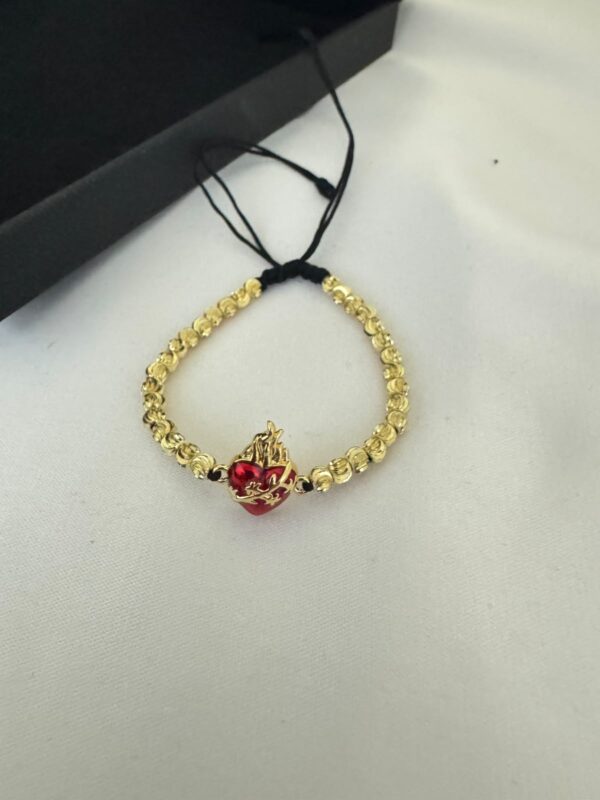 Pulsera Corazón de Jesús Hombre Oro Laminado 18K