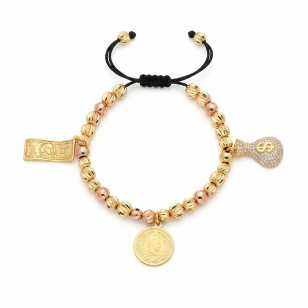Pulsera Abundancia y Devoción Hombre Oro Laminado 18K