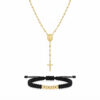 Camándula Dama Balín 3.5 mm + Pulsera Virgen Milagrosa Oro Laminado 18K