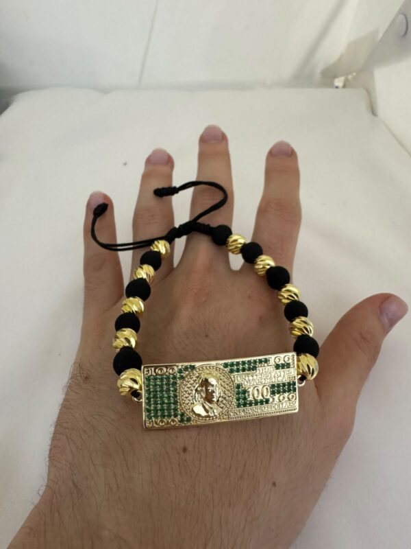 Pulsera Billete de 100 Dólares Hombre Oro Laminado 18K | Abundancia y Estilo